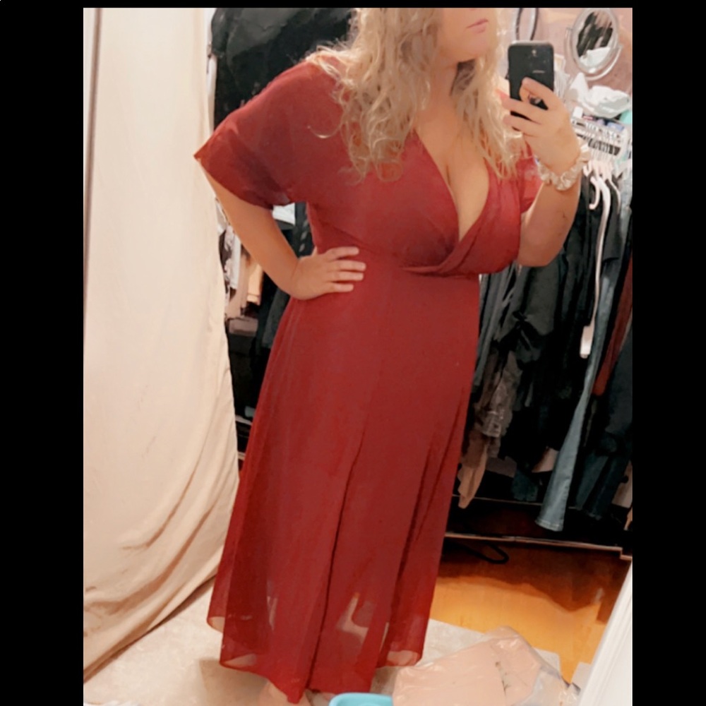 Deep maroon dress